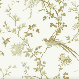 A white and brown floral pattern on paper.