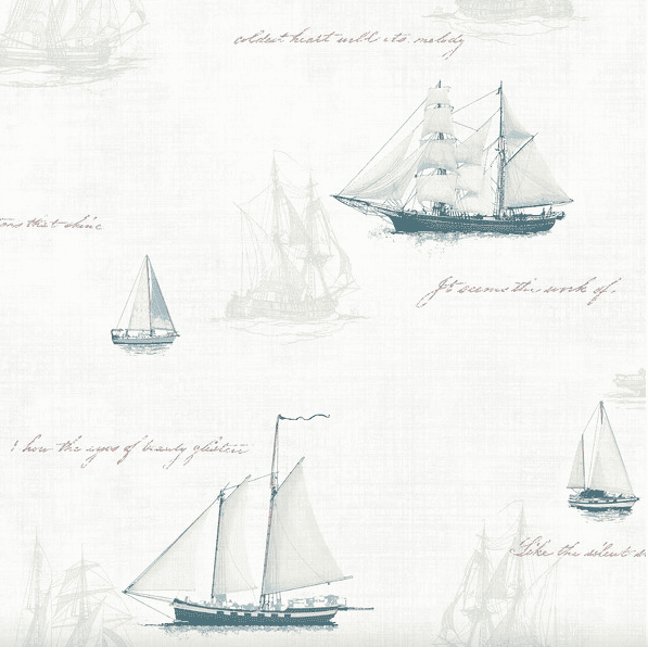 Sailing ships on light beige background.