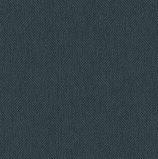 Dark blue geometric textile pattern.