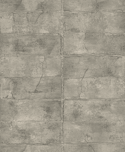 Grey textured brick wallpaper.