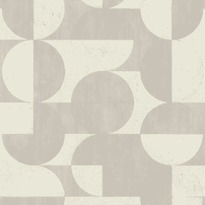 Beige and white geometric pattern wallpaper.