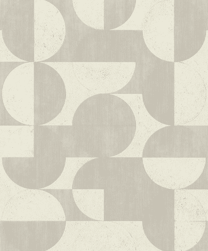 Beige and white geometric pattern wallpaper.