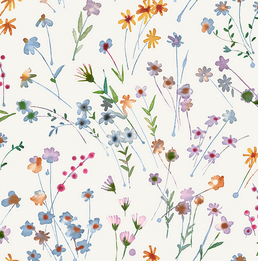 Watercolor painting of wildflowers.