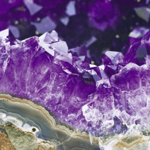 Amethyst geode, purple crystals.