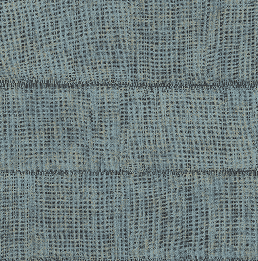 Textured blue burlap fabric background.