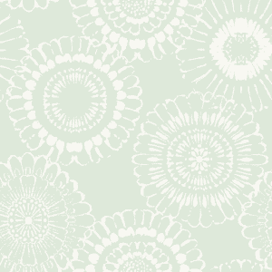 Sage green floral wallpaper pattern.