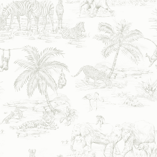 Grey safari animal wallpaper design.