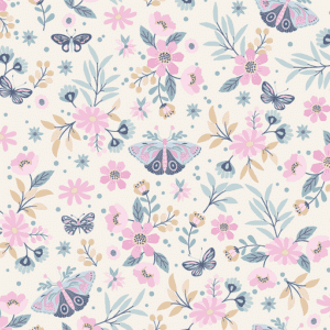 Floral pattern with butterflies.