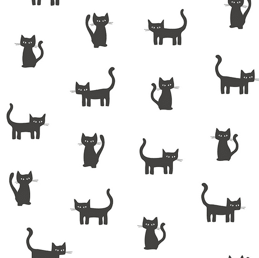 Black cat pattern, cute kittens.