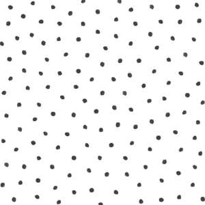 Black polka dots on white background.