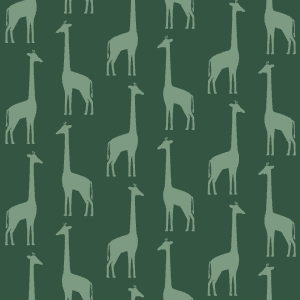 Green giraffe pattern background.