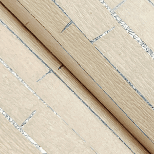 Beige wood grain wallpaper detail.