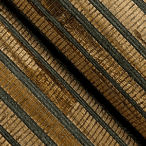 Gold and black striped textured fabric.