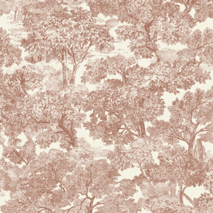 Red and white toile tree pattern.