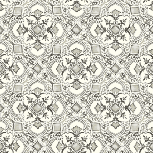 Black and white damask tile pattern.