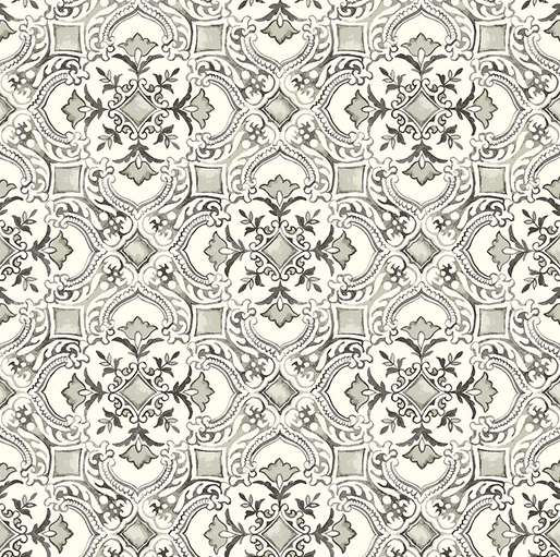 Black and white damask tile pattern.