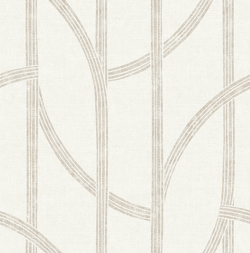 Beige curved lines on off-white background.