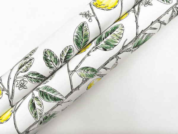 Lemon branch wrapping paper roll.