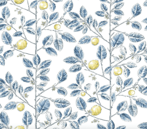 Lemons and leaves repeat pattern.