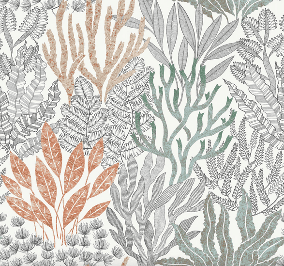 Seaweed and coral underwater pattern.