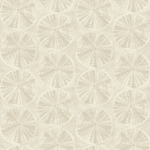 Sea urchin pattern, beige and white.