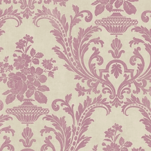 Purple damask floral wallpaper pattern.