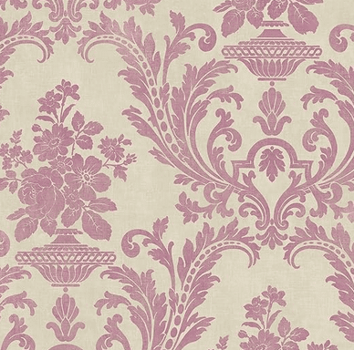 Purple damask floral wallpaper pattern.