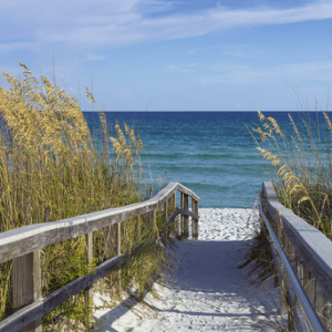 Beach path to ocean boardwalk.