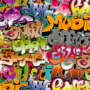 Colorful graffiti art background.