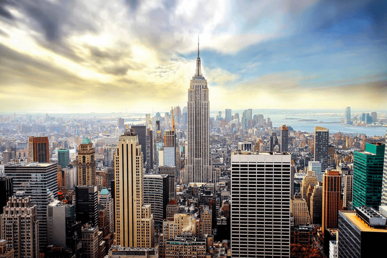 New York City skyline, Empire State Building.