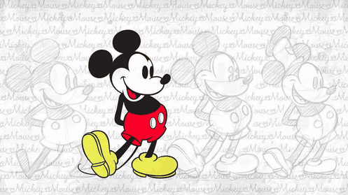 Mickey Mouse classic cartoon character.