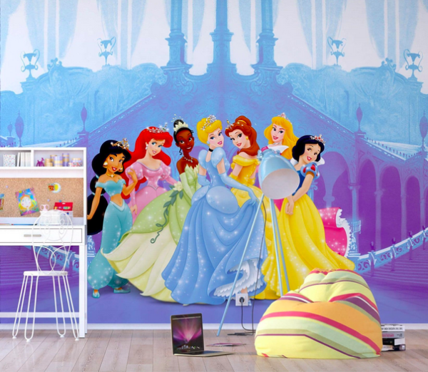 Disney Princesses fairytale mural wallpaper.