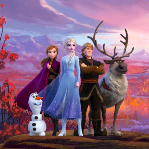 Frozen characters Anna, Elsa, Kristoff, Olaf, Sven.