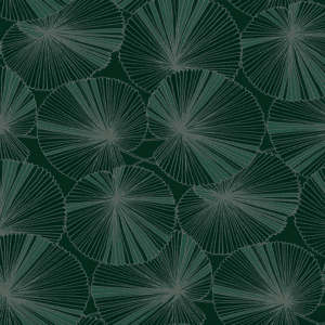 Dark green leaf pattern background.