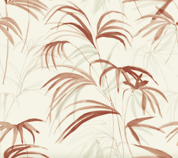 Watercolor palm leaf pattern background.