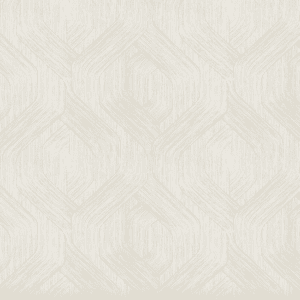 Beige geometric patterned wallpaper.