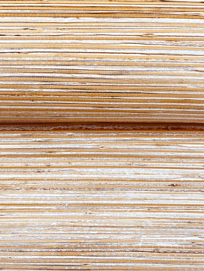 Beige and white striped wallpaper texture.