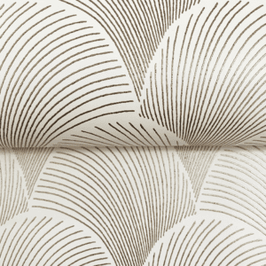 Cream fabric with dark linear pattern.