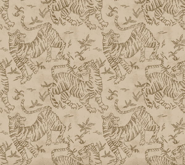 Beige tiger print fabric pattern.