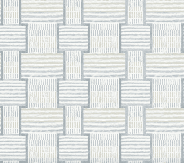 Abstract woven beige and blue pattern.