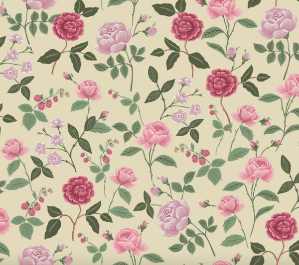 Pink and red roses floral pattern.