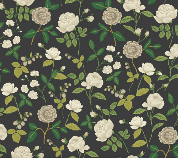 Dark floral pattern with roses.