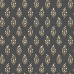 Dark gray paisley floral pattern.