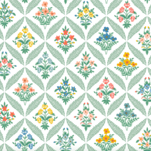 Floral diamond pattern wallpaper design.