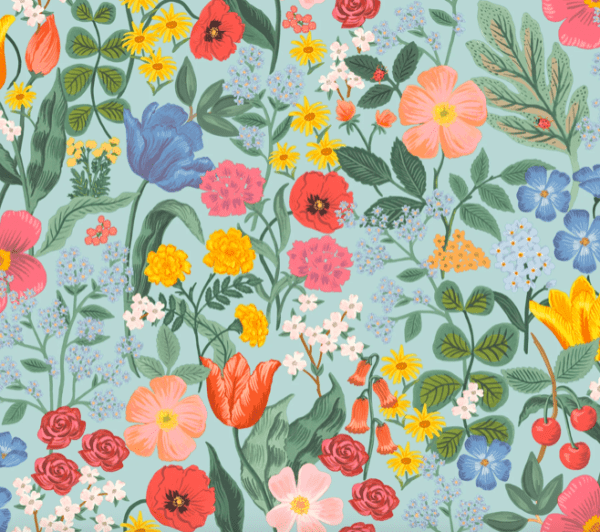 Colorful floral pattern, vibrant blooms.