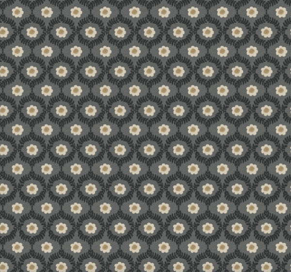 Dark grey floral repeat pattern.