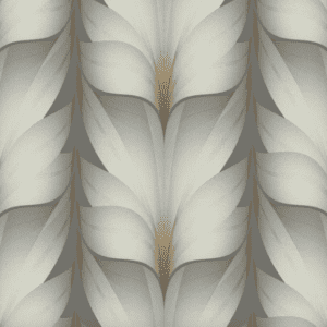 Elegant grey and beige floral wallpaper.