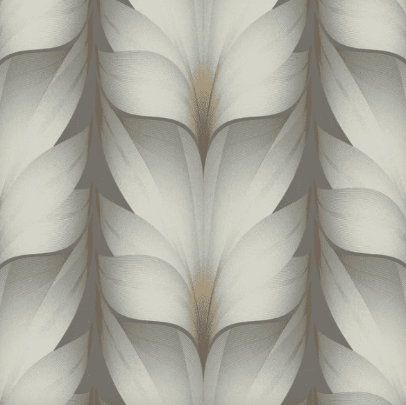 Elegant grey and beige floral wallpaper.