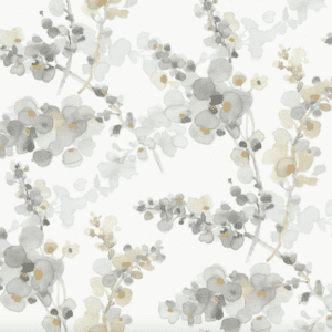 Grey and beige watercolor floral pattern.