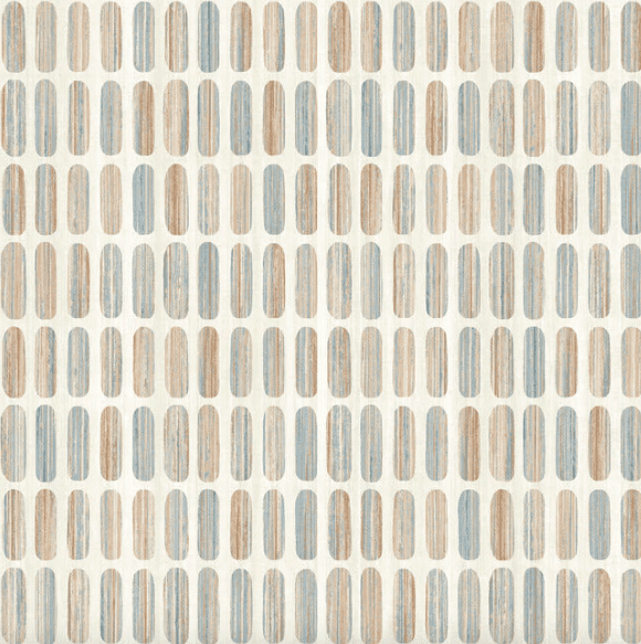 Beige and blue striped oval pattern.